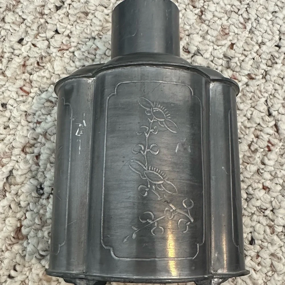Vintage Chinese Paktong Pewter Tea Caddy - Picture 3 of 7